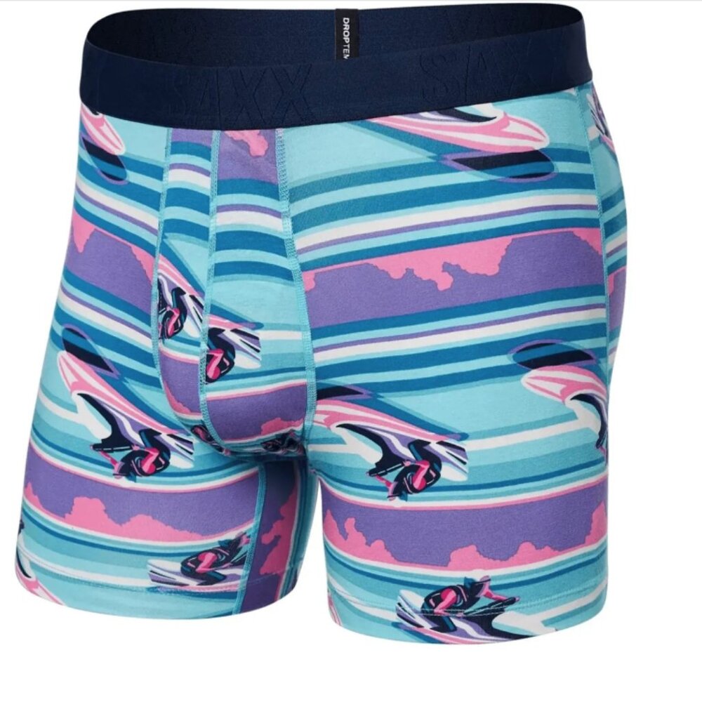 NWT Saxx DropTemp Slim Fit Boxer Brief - Jet Ski Stripe